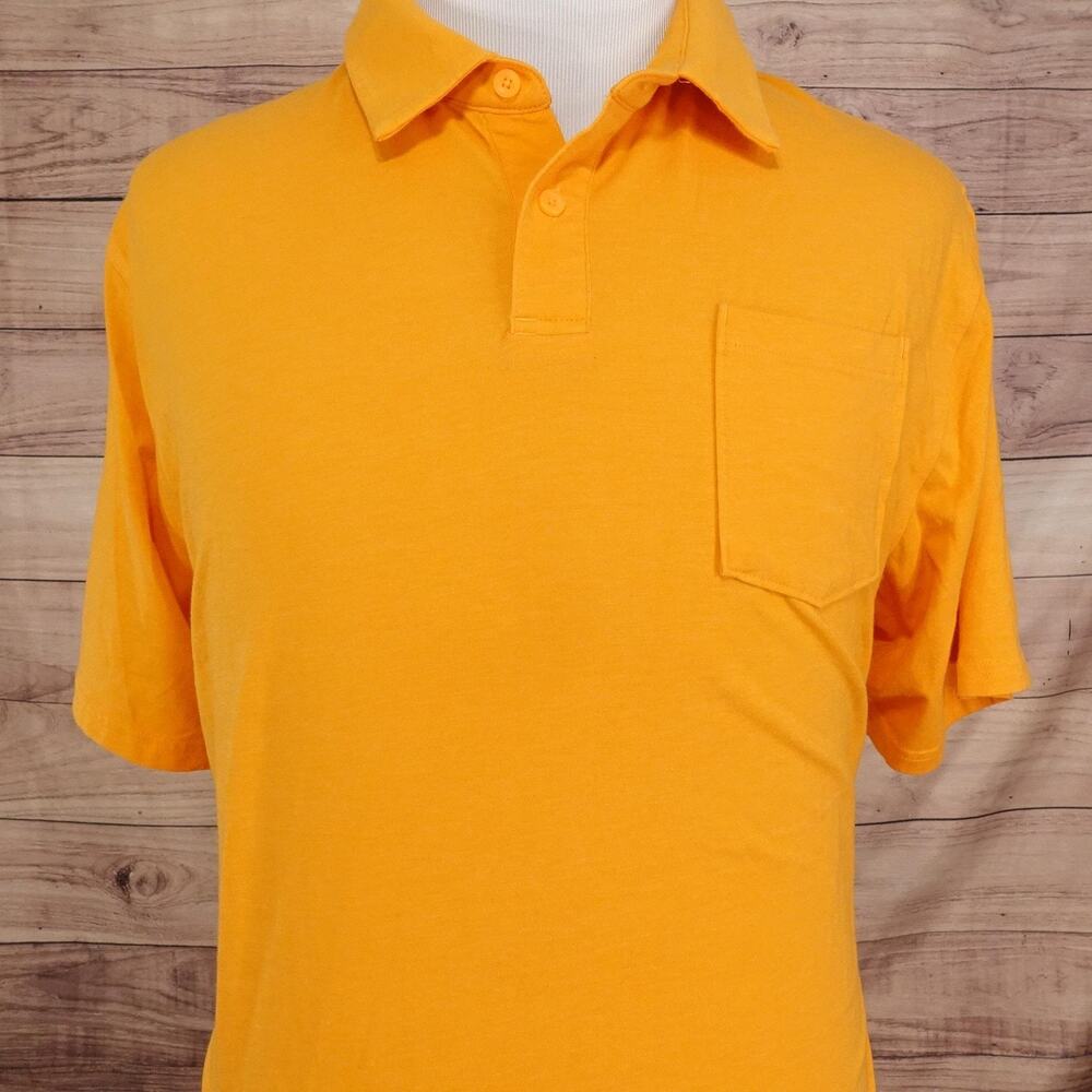 Under Armour Shirt Mens 2XL Orange HeatGear Loose Polo Cotton Blend Athletic